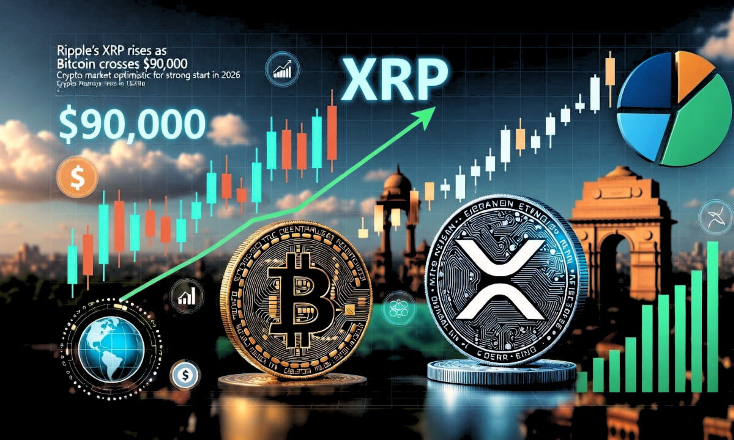 Bitcoin Crosses $90,000 as XRP Rises, Crypto Market Hopes for a Strong Start in 2026