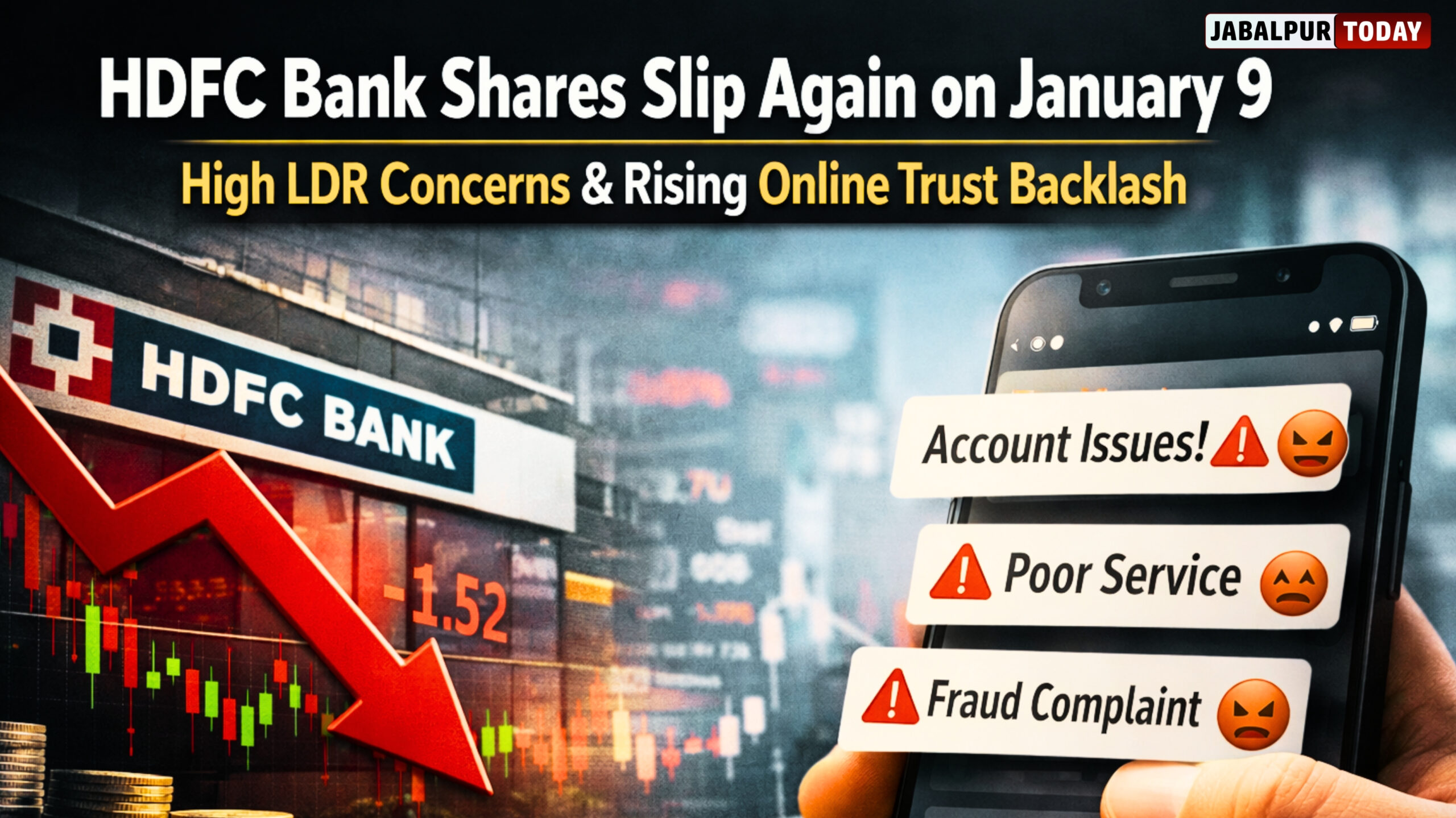 HDFC Bank Shares Slip Again on January 9 Morning Trade: Down Amid High LDR Concerns and Rising Online Trust Backlash